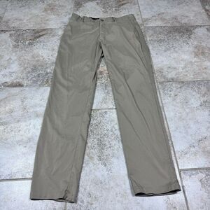 Nike Men's Dri Fit Victory Flex Golf Pants Flat Front Beige Khaki Size 34x34